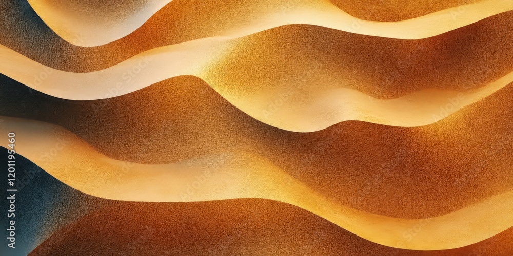 Poster desert sand dunes with waves of warm golden and tan colors flowing horizontally across the frame cre