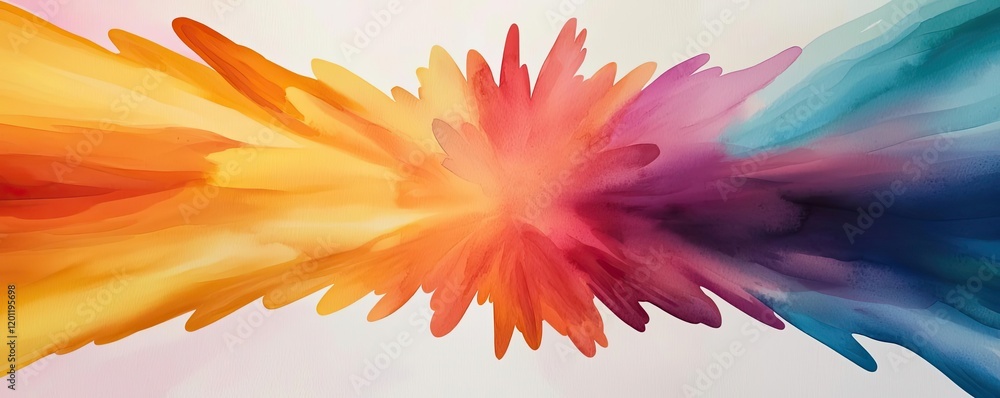 Poster explosion watercolor idea. vibrant abstract artwork blending colors creating a dynamic visual experi