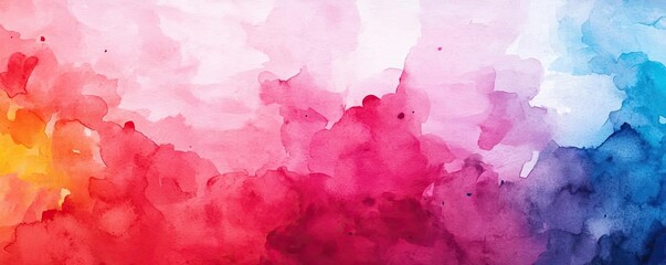 Fototapeta premium Explosion watercolor idea. A vibrant watercolor background blending hues of pink, blue, and orange creatively.