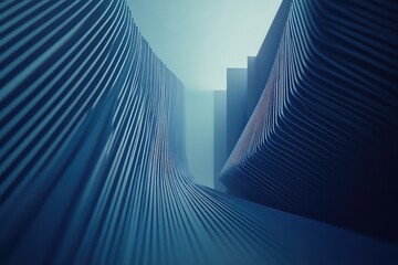 A minimalist blue fintech design with geometric lines and subtle gradients for a professional business tone.