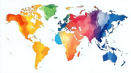 Vibrant Watercolor World Map: A Colorful Journey Across Continents