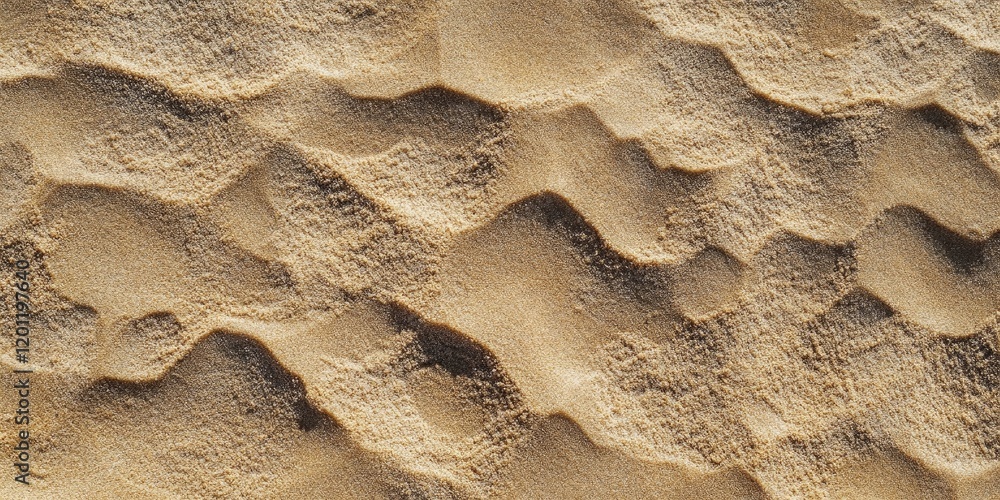 Aufkleber texture of damp sand with gentle waves in golden brown tones, showing intricate patterns against a s