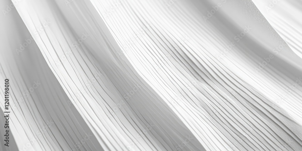 Aufkleber abstract close-up of smooth white striped paper texture with soft shadows, gradients of white creati
