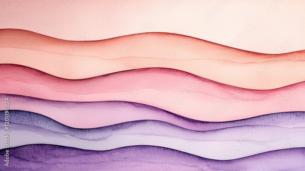 Poster glazed watercolor idea. abstract waves in soft pastel colors create a serene and calming effect.