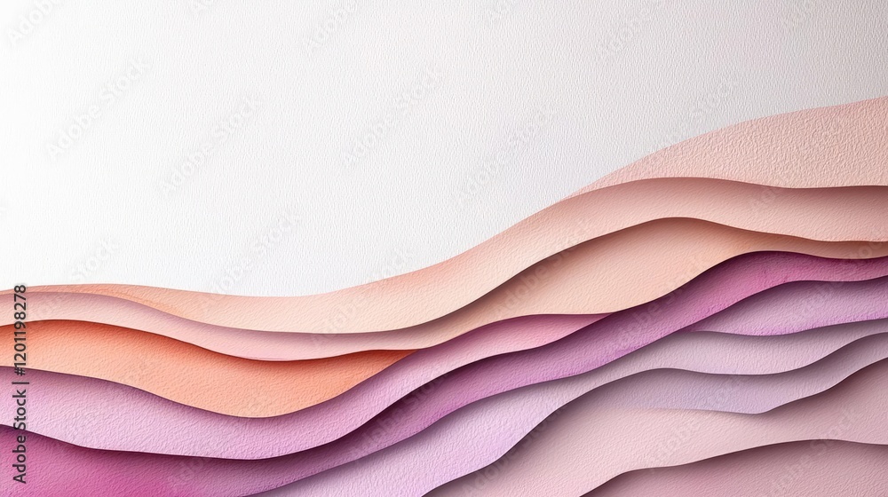 Poster glazed watercolor idea. abstract wave pattern design in soft pink and peach tones for modern backgro