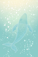 Fototapeta premium Whale in a Celestial Ocean Scene
