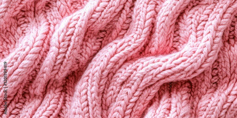 Poster soft pink knit blanket texture with intricate patterns viewed from above featuring rich details and 