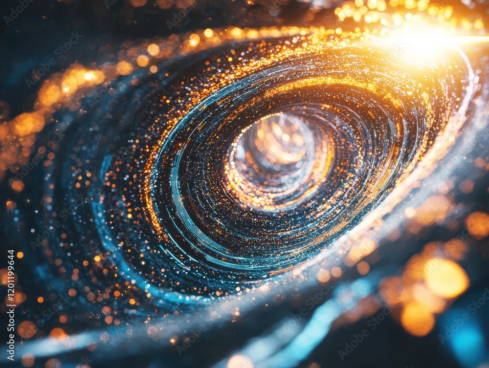 Poster dynamic digital data streams abstract space visual representation colorful particles artistic enviro