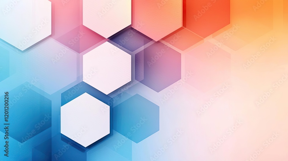 Poster hexagonal watercolor concept. abstract geometric shapes in vibrant colors create a modern and dynami