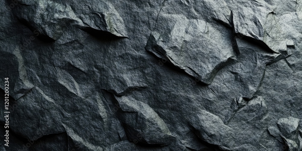 Poster textured dark stone surface with jagged edges and subtle variations in shade, creating a rugged back