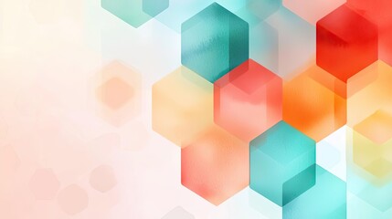 Hexagonal watercolor concept. Colorful abstract hexagonal shapes create a vibrant geometric background design.