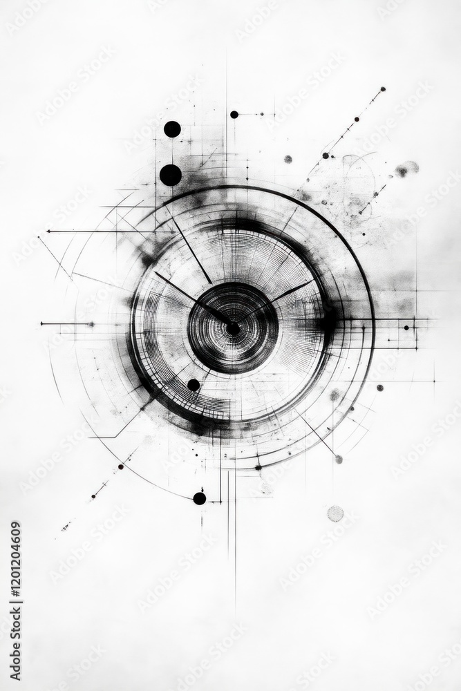 Poster dynamic abstract design digital art graphic composition minimalist environment top-down view modern 