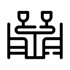 Dining Table with Chairs line icon