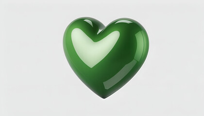an isolated green heart against a transparent background