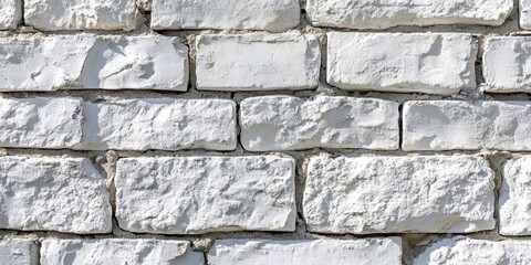 Obraz premium Textured white bricks set against a smooth gray wall creating a modern design backdrop with neutral tones and subtle surface variations.