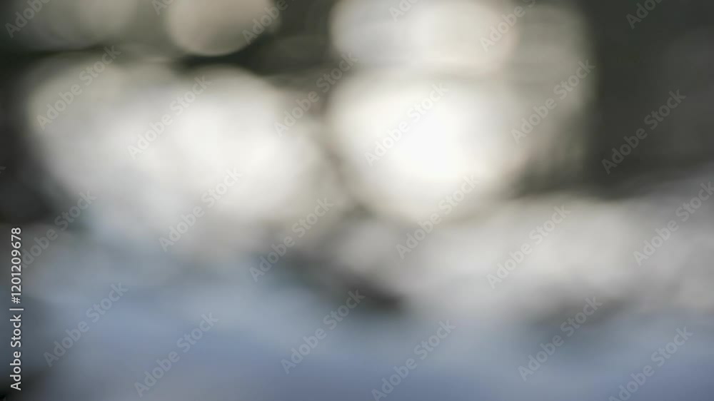 Poster blurred water reflections with soft focus and light bokeh in slow motion, creating an abstract and d