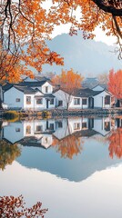 Fototapeta premium hongcun village reflection china landscape