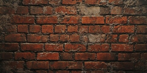 Obraz premium Textured red brick wall background with varying shades of red and brown, featuring uneven surface and rustic appearance in a horizontal layout.