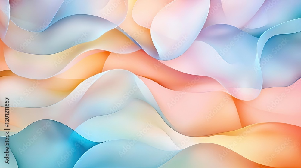 Poster glazed watercolor idea. a vibrant blend of soft pastel colors creating a flowing abstract pattern.