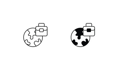 Global Business icons set vector stock illustration