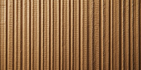 Brown cardboard texture with vertical stripes in warm tones, featuring subtle grooves and dimension, ideal for backgrounds and design elements.