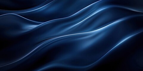 Obraz premium Deep dark blue abstract waves with smooth texture and black vignette effect suitable for various applications and backgrounds in design and media
