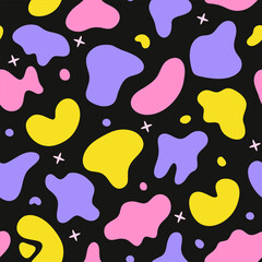 Freeform shape. Seamless pattern with Abstract irregular random blobs. Modern forms for design and print. Vector illustration.