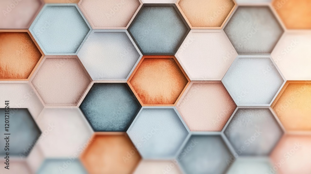 Poster hexagonal watercolor concept. colorful hexagonal pattern with modern design, suitable for various cr