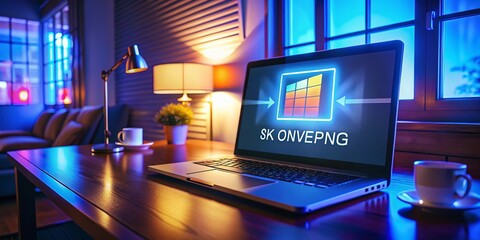 Low Light Photography: File Conversion to JPEG - Dark Room, Computer Screen, Data Transfer