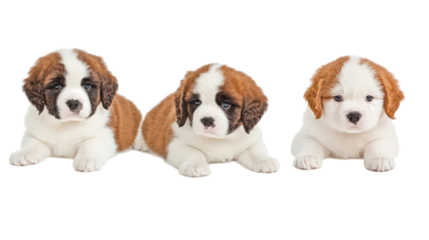 Cute Saint Bernard Puppies Peeking Playfully Generative AI