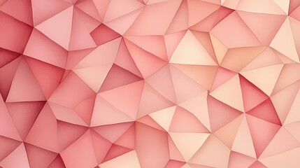 Fototapeta premium Polygon watercolor concept. Abstract geometric background with soft pink tones and layered triangular shapes.