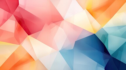 Fototapeta premium Polygon watercolor concept. Colorful abstract background with geometric shapes and soft gradients for creative projects.
