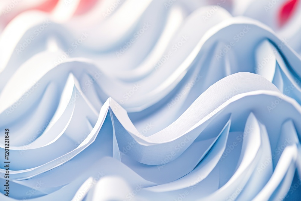 Aufkleber Close-up view of a pile of folded papers with creases and folds visible