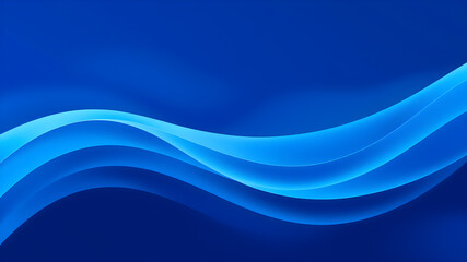 Obraz premium Blue abstract wave lines background. Generative AI