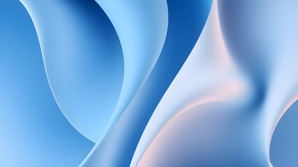 Blue abstract wave lines background. Generative AI