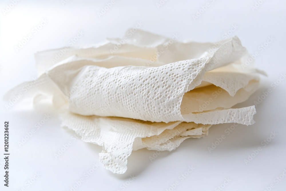 Poster a close-up shot of a napkin on a table, suitable for use in still life or product photography
