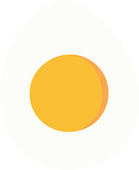 Half Egg Boiled Top View Flat Icon Vector.
Half Egg Boiled Cartoon isolated.
Transparent background.