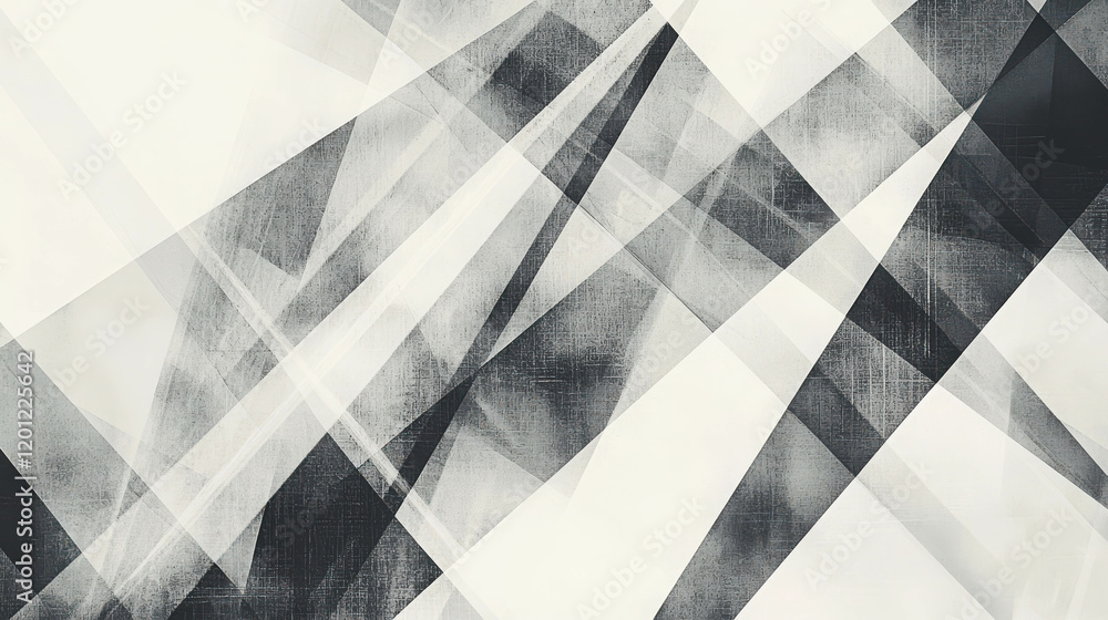 Poster clean geometric design featuring series of thin parallel lines in monochrome tones
