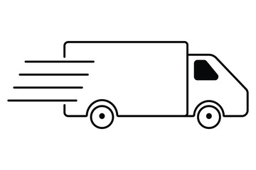 Fast delivery car icon. Delivery truck icon. Fast car icon. Fast shipping delivery truck icon.  