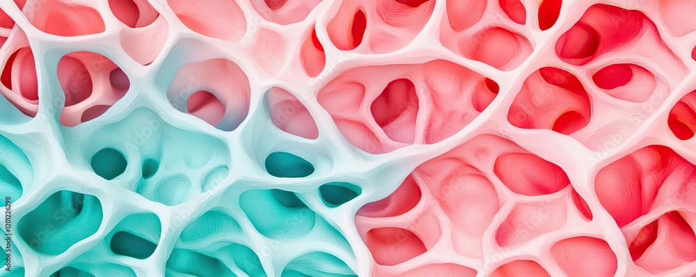 Poster polygon watercolor concept. abstract representation of cellular structures showcasing vibrant colors
