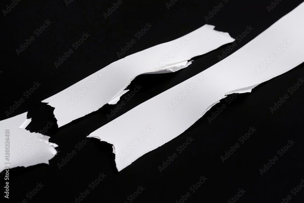 Aufkleber Two sheets of paper sitting on a dark background, great for creating contrast and making text stand out