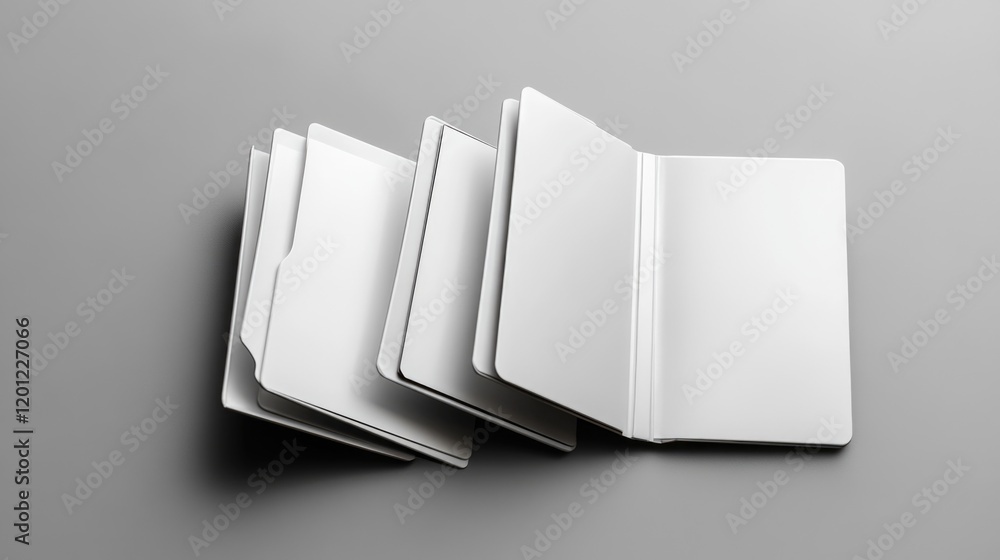 Poster three open notebooks on a table, perfect for education or office use