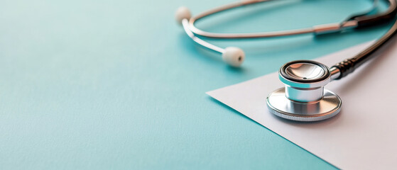 sleek stethoscope rests on sheet of health insurance paperwork, symbolizing connection between healthcare and documentation. This conveys professionalism and care in medical field