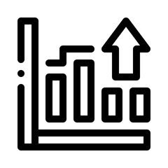 Bar Chart with Upward Arrow line icon