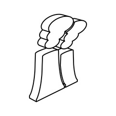 The outline of a large industrial pollution symbol is made with black lines. 3D view of the object in perspective. Vector illustration on white background