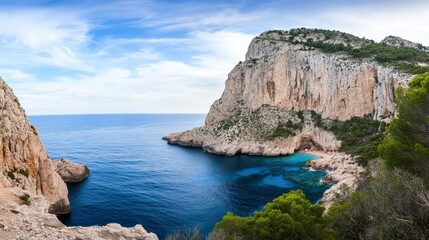 Fototapeta premium Coastal Cliffs and Hidden Cove: A Breathtaking Mediterranean Escape