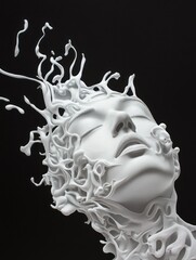 Sculpture depicting fluidity with abstract grace.
