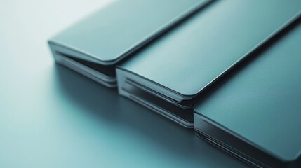 A pair of laptops stacked one on top of the other