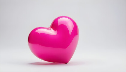 Obraz premium Hot pink heart isolated against a transparent background
