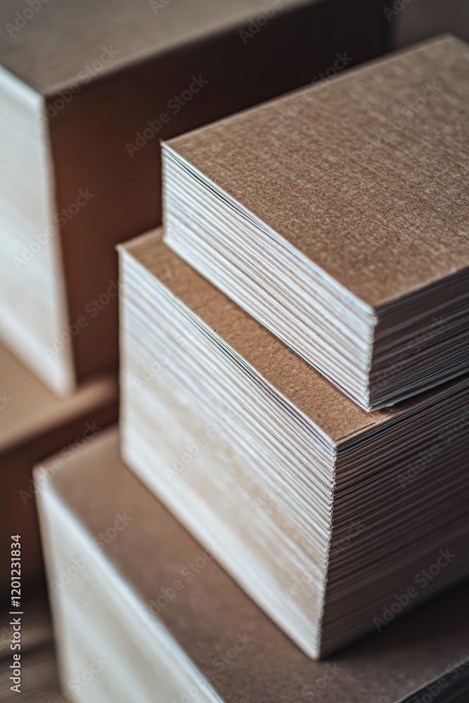 Aufkleber stack of books placed on a wooden table, ideal for backgrounds or depicting study spaces
